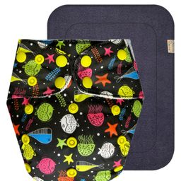 Dumbledo Premium BlueSea Free Size Leak proof Washable Unisex Reusable Cloth Diaper With 6-layer Black Insert - Black-12