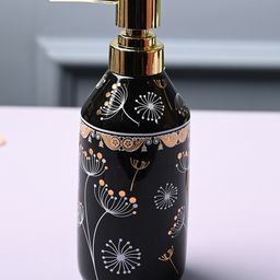 Voncasa Ceramic Glossy Black color Soap Dispenser (750 ml)-image-41