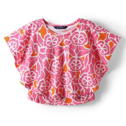 Pine Kids Cotton Knit half Sleeves Top with Floral Print - Pink-image-78