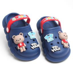 KIDLINGSS Baby Bunny Applique Detailed Perforated Slingback Clogs - Blue-image-41