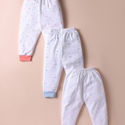 Simply Interlock Knit Full Length Star & Cloud Printed Lounge Pants Pack of 3 - White-image-9
