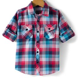 Kookie Kids India Cotton Woven Full Sleeves Shirt With Checks - Multicolour-image-26
