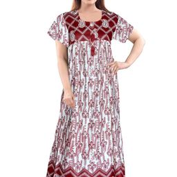 AAKARSHANA CREATION Women Red Maxi Nightdress-image-118