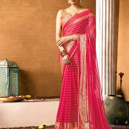 KALINI Striped Pure Georgette Designer Saree-26