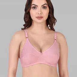 Samvar Pink Cotton Non-Wired Non Padded Minimizer Bra-picture-21