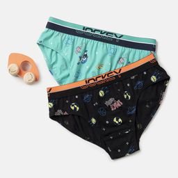 Jockey Boys Pack Of 2 Printed Cotton Briefs PB04-0205-BG-BK-19
