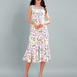 Dream Beauty Fashion Women Floral Print Round Neck A-Line Midi Dress-image-32