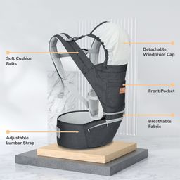 R for Rabbit 6 in 1 Comfy Hug Ergo Baby Carrier for New Born- Grey image 5