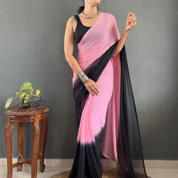 V3 FASHION STUDIO Ombre Dyed Pure Georgette Saree-picture-37