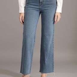 Xpose Women Comfort Wide Leg High-Rise Stretchable Jeans-image-99