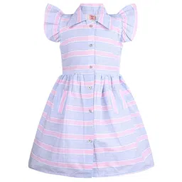 Wish Karo Checked Flutter Sleeve Fit & Flare Dress-16