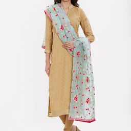 Dupatta Bazaar Women Blue Embroidered Dupatta-picture-45