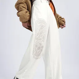 glitchez Women Printed Prose High-Rise Baggy Trousers-image-67