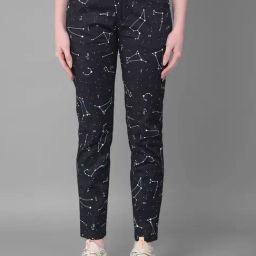 Crimsoune Club Black Printed Slim Fit Mid Rise Trousers-image-78