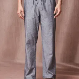 Fabindia Light Grey Cotton Comfort Fit Trousers-picture-49