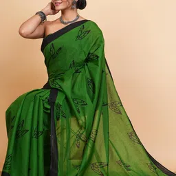 Lovwear Green Pure Cotton Sarees-picture-40