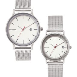 Sonata Unisex PAIRS Pair His and Her Analogue Watches NR713187029SM01-19
