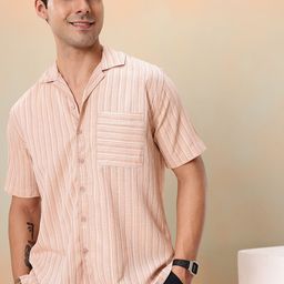 Mast & Harbour Relaxed Fit Opaque Striped Casual Shirt-image-17
