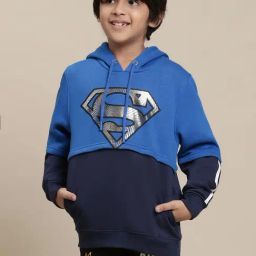 Kidsville Superman Printed Multicolor Hoodie For Boys-image-10