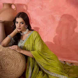 Sangria Geometric Printed Saree With Embroidered Border-image-41