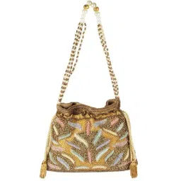 Metro Gold Textured Medium Potli-42