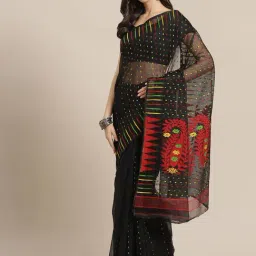 Kalakari India Black Woven Saree Without Blouse Piece-picture-21