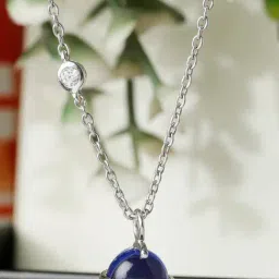Praavy 92.5 Sterling Silver Heart of the Ocean Necklace for Women-image-45