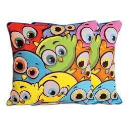 Swayam Multicolor Cotton 210 TC Kids Cushion Covers - Set of 2-31