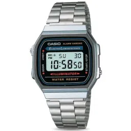Casio Vintage A168WA-1WDF Black Digital Dial Silver Stainless Steel Band D131-picture-16