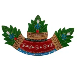 eCraftIndia Papier-Mache Stone Studded Leaves 5 Hooks Key holder-image-98