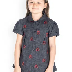 Cherry Crumble By Nitt Hyman Kids Grey Embroidered Top-image-51