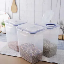 Lock & Lock Transparent Plastic 10.8 cm Food Storage Container (1.8 L) - Set of 3-image-46