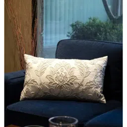 Maspar Embroidery Beige Cotton Vintage Cushion Cover-44