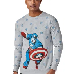 The Souled Store Grey Cotton Regular Fit Printed Sweatshirt-30