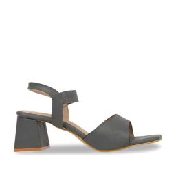 Iconics Women's Grey Ankle Strap Sandals-picture-4