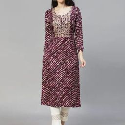 Fashor Purple Embroidered Straight Kurta-image-22