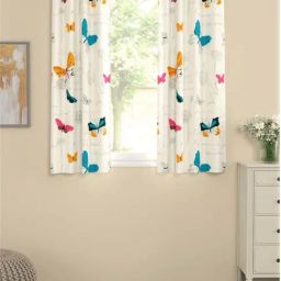 Urban Space Multicolor Cotton 5 Ft. Window Curtain With Stianless Steel Rings-image-3