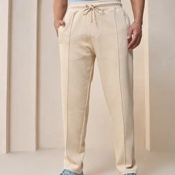 Bewakoof Beige Regular Fit Solid Track Pants-picture-42