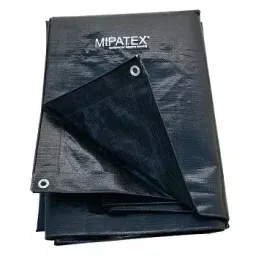 Mipatex 27ftx15ft 150 GSM HDPE Waterproof Tarpaulin Sheet Black-image-69