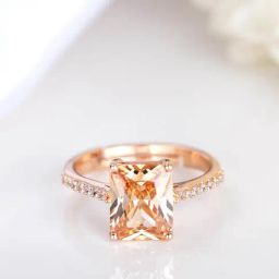 Zavya 925 Silver Rectangular Radiance Rose Gold-Plated Adjustable Ring for Women-image-24
