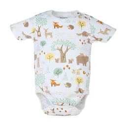 My Milestones Infant Boys Printed Pure Cotton Short Sleeves Bodysuit-79