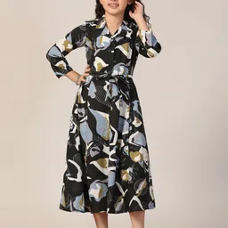 YK Print Fit & Flare Midi Dress-52
