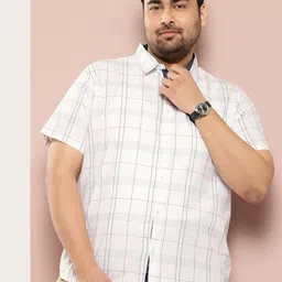 Thomas Scott Plus Size Premium Checked Pure Cotton Casual Shirt-image-39