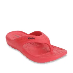 Yoho Women's Accupressure Floats Red Flip Flops image 3