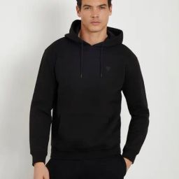 Guess Black Regular Fit Solid Sweatshirt-image-13