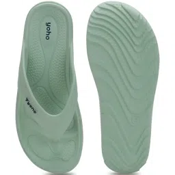 Yoho Women's Accupressure Floats Green Flip Flops image 3