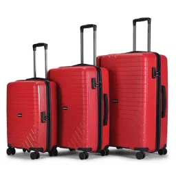 Carriall Groove Red Textured Small, Medium & Large Checked Hard Sided Luggage - Set of 3-14