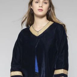 SHAYE Blue Velvet Regular fit Casual jackets and blazers-image-19