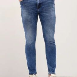 The Bear House Blue Cotton Skinny Fit Solid Jeans-picture-23