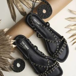 Tao Paris Women's Black Gladiator Sandals-image-55
